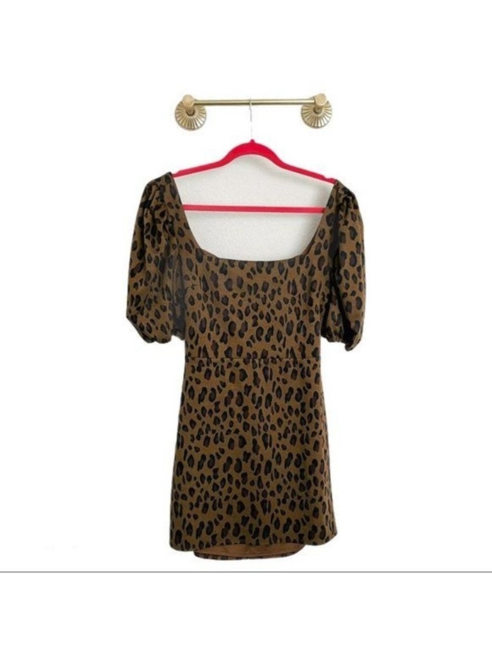 Lovers + Friends Brown Leopard Print Midi Dress